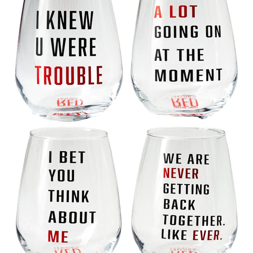 Taylor Swift Red (Taylor's Version) Wine Glass Set Taylor Swift Eras Tour 🍷